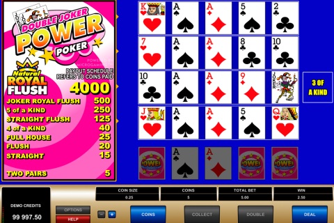 double joker  play power poker microgaming